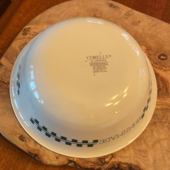 Set of Two Corelle Green Checkerboard Farm Fresh Homemade Cereal Bowl - Picture 6 of 6